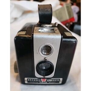 Kodak Brownie Hawkeye 620 Roll Film Camera Flash Model Vintage 1950's Not Tested